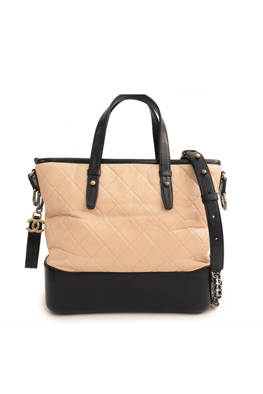 Chanel Gabrielle de Large Hobo Pink Beige Black Gold Silver Matte Leather Chain
